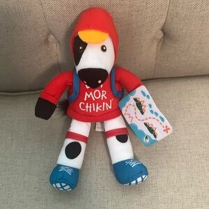 Chick-fil-A Plush Cow Doll Toy Summer 2023 Red Hoodie Traveler 9" Map Backpack